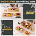 3 Packs Bamboo Cutting Board Set with Holder Wood Cutting Boards for Kitchen with Juice Grooves Built-in Handles, Ideal Charcuterie & Chopping for Meat Vegetables Fruits Kitchen Gift for Home Cooks