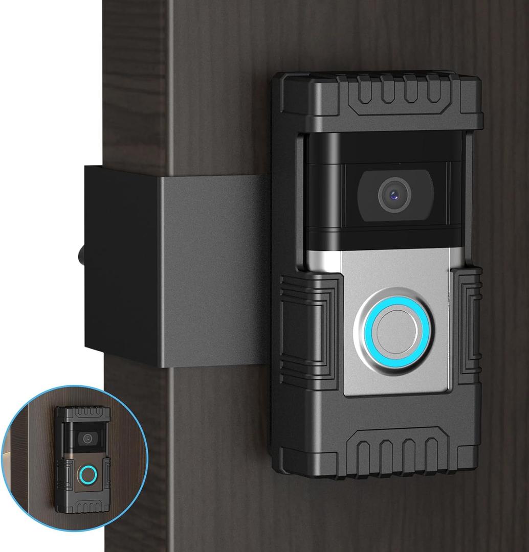 Anti-Theft Doorbell Mount with Adjustable Angle (45° Left and Right), Doorbell Bracket Holder for Ring Video Doorbell 1/ 2/ 3/ 3 Plus/ 4/ (2020 release)/ (2023 release), Not Block Doorbell Motion Sensor