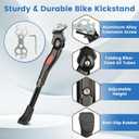 VECKUSON Kickstand for Kids Bike, Bicycle Kickstands Center Mount for 16 18 20 Inch Bicycles Adjustable Aluminum Alloy Kickstands for 16 18 20 inch Mountain Road Sports Kid Bike, Height for 20-26cm