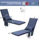 Pellebant Outdoor Lounge Chair Cushions with Pillow & Pockets, 72" x 21"