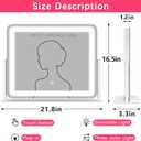 ROLOVE Large Vanity Mirror with Lights, 22"x17" Lighted Makeup Mirror for Desk, 3 Color Dimmable LED Lights, Smart Touch Control & 360 Rotation Tabletop Dresser Mirror (White)