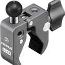 FANAUE Aluminum Handlebar Base Mount Strong Rod Clamp with 17mm Ball Head Adapter for Rails 0.5'' to 2'' Diameter Compatible with Garmin GPS Mounts & Bike Motorcycle Phone Holder with 17mm Ball Socket
