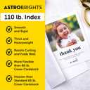 Premium Astrobrights White Cardstock, 8.5" x 11", 110 lb. Index, 94 Brightness, 235 Sheets - More Sheets, Heavyweight Astro White Card Stock for Invitations, Business Cards, Crafts and Printing