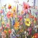 Dishwasher Magnet Cover, Wildflowers Magnet Sticker Fridge Panel Decal for Home Kitchen Decor, 23x26 in