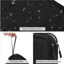 FYY Electronic Organizer, Travel Cable Organizer Bag Pouch Electronic Accessories Carry Case Portable Waterproof Double Layers All-in-One Storage Bag for Cable, Cord, Charger, Phone, Pattern Black (M)