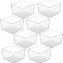 Vtopmart 8 Pack Extra Large Clear Plastic Storage Bins,11x11 Cube Acrylic Organizer Square Containers with Handle for Pantry,Closet,LaundryRoom,Kitchen,Bathroom,UnderSink Organization