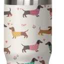 30 oz Dachshund Tumbler with Lid and Straw, Dachshund Coffee Mug, Dog Gifts