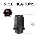 Richeer 24Pcs M12x1.5 OEM Factory Style Black Lug Nuts for Tacoma, 4Runner, FJ Cruiser, GX460, GX470, Mag Washer Style, 1.85 inch Tall - 13/16"(21mm) Hex, 12x1.5 Black Lug Nuts