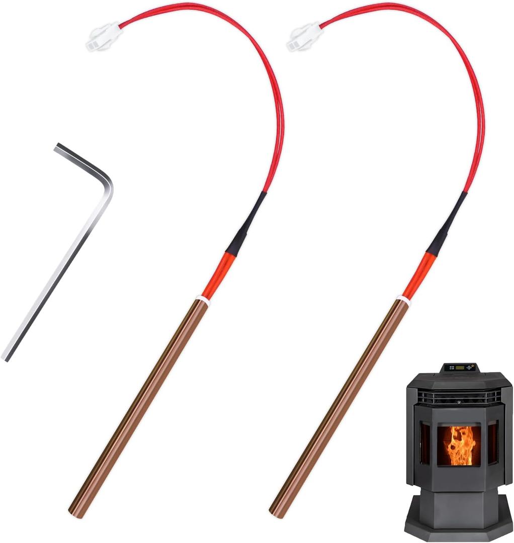 2 Pcs Pellet Stove Igniter Compatible with All Models of Comfortbilt/Castle Pellet Stoves, Such as HP22, HP22I, HP22N, HP21, HP50, HP50GC, HP61, Fit for Comfortbilt Igniter1 IG-1, with Hexagon Wrench
