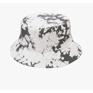 Mashiaoyi Unisex Print Double-Side-Wear Reversible Bucket Hat, Gray White Tie-dye