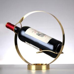 GeLive Gold Wine Bottle Holder Single Bottle Display Stand Freestanding Wine Rack Kitchen Table Decor Wine Shelf Countertop Artistic Home Crafts Decoration Coffee Bar Barware Accessory Wine Lover Gift