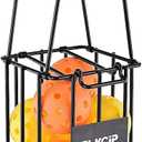 Portable Pickleball & Tennis Ball Collector - Pickleball Retriever Basket Carrier Gatherer Picker Hopper Container for Picking and Storage Training Tool for Ball (Integral)