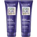 LOreal Paris EverPure Sulfate Free Brass Toning Purple Shampoo and Conditioner Set for Blonde, Bleached, Silver, or Brown Highlighted Hair, 1 Kit
