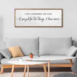 I Still Remember The Days I Prayed Sign Wall Decor 40''15'' Rustic Large Wooden Framed For Family Living Room Vintage Farmhouse Inspirational Home Wall Art Hanging Decoration (Wood)