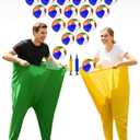 2 Pcs Granny Pants Yard Game - Funny Backyard Party Race Game with 18 Bouncy Balls & Air Pump - Hilarious Family Reunion & Adult Team Building Activities for Groups, Field Day & BBQ