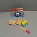Melissa & Doug Bread and Butter Toaster Set (9 pcs) - Wooden Play Food and Kitchen Accessories