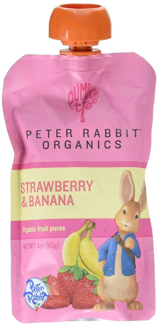 Peter Rabbit Organics Strawberry and Banana Snacks, 4-Ounce (Pack of 10) (EXP 04/08/27)