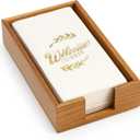Acacia Wood Guest Towels Holder for Bathroom Napkin Holder Hand Towel Tray Flat Cocktail Napkins Holder for Table Kitchen Towel Holder Rustic Paper Napkin Holder Wooden Bathroom Decor Countertop Trays