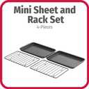 GoodCook Set of 2 Nonstick Steel 9" x 6" Toaster Oven Mini Baking Sheets with Racks, Gray