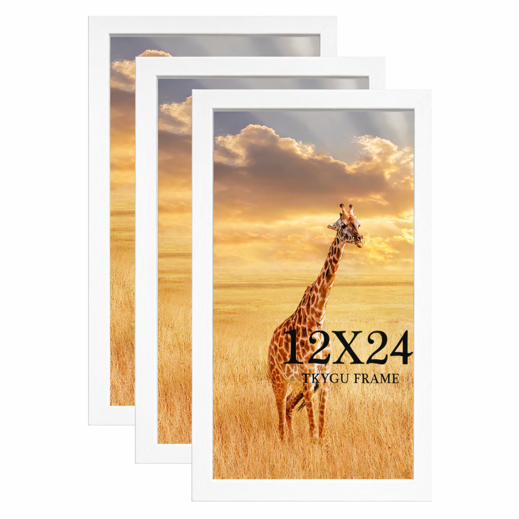 TKYGU 12x24 Picture frame Set of 3,Wooden frame 12x24 Wall Gallery Poster Photo frame white 12 by 24 Photos Posters frame