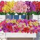 AmyHomie 20 Bundles Artificial Flowers for Outdoors, UV Resistant Fake Flowers No Fade, Faux Plants for Garden Porch Window Box Patio Decor (Mix Color)