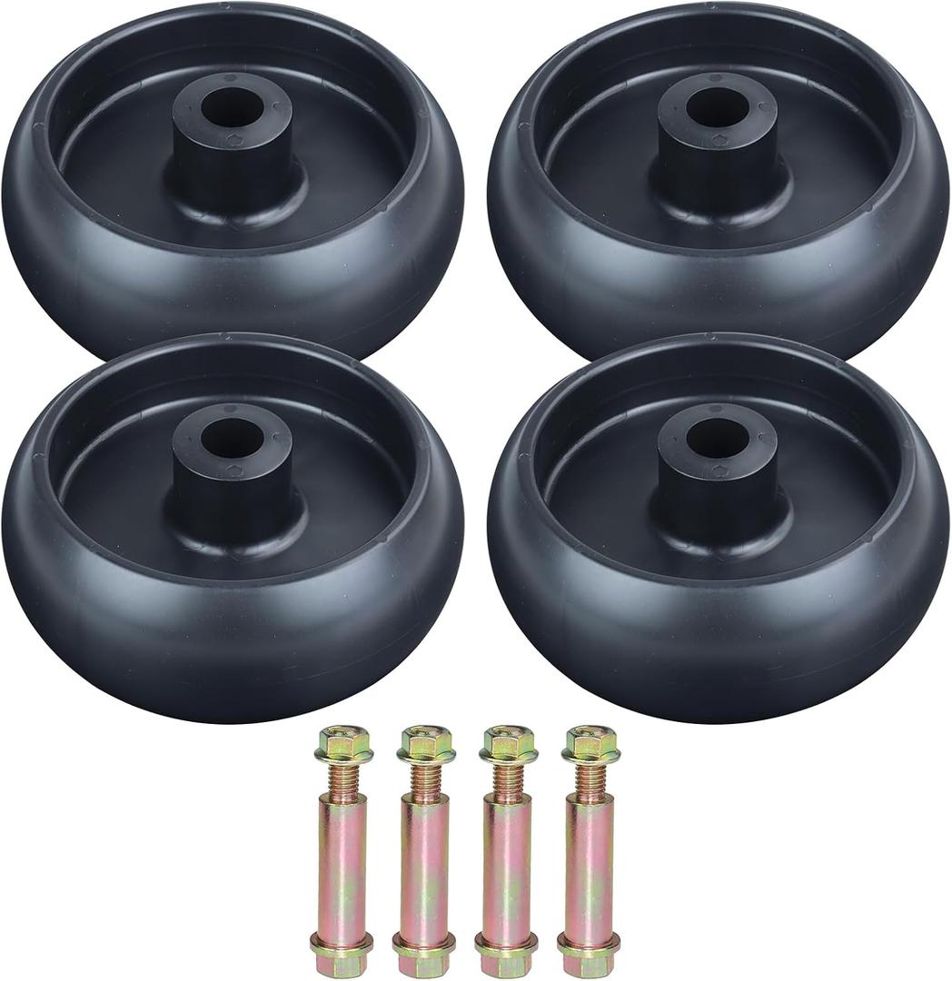 4 Pack GX10168 Deck Wheel for John Deere Z425 Z445 Z355E Tractors | Replace John Deere GX10168 Gauge Wheel with Hardware for D110 D130 D140 D170 L110 L120 L130 LA115 LA135 LA145 Z225 Z335E Z345