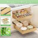 No Drill Pull Out Drawers for Cabinets, 20" W x 21" D Bamboo Adhesive Cabinet Organizer, Slide Out Shelves for Kitchen Pantry Bathroom Storage