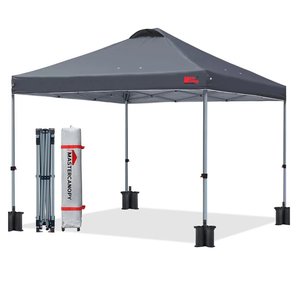 MASTERCANOPY Durable Pop-up Canopy Tent with Roller Bag (10x10, Dark Gray)