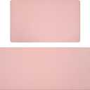 Lyeasw Pink Kitchen Mats 2 Pcs, Non-Slip Kitchen Rug Waterproof PVC Mat Set, Pink Kitchen Accessories Cushioned Anti Fatigue Kitchen Mats for Floor, Sink, 17"x29"+ 17"x47"