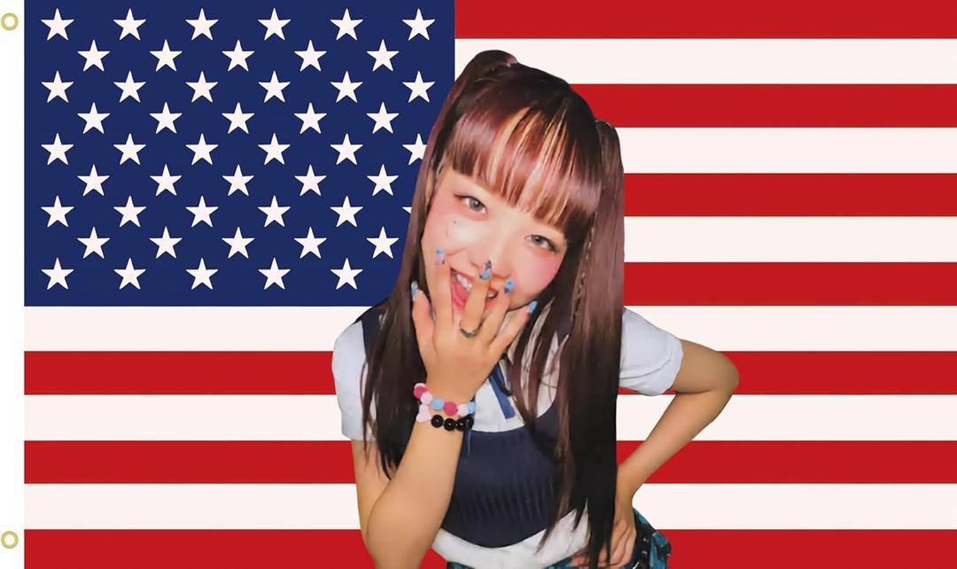 XG Juria America Flag Banner 3x5 Ft,Twitter Photo Kpop Flag Tapestry for Bedroom Living room dorm wall with Brass Grommets,Gift Ideas for Alphaz Kpop Fans