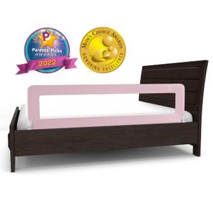ComfyBumpy 1-Pack Bed Rail for Toddlers 55.5" L x 19.5" H | Toddler Bed Rails for Twin, Full, Queen & King Mattress Size | Swing Down Rail Guard | Mattress Side Rail for Kids | Pink