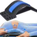 Back Stretcher for Lower Back Pain Relief, 4 Level Adjustable Lumbar Cracker Board Massager, Stretching Device for Scoliosis, Sciatica (Blue)