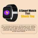 Electric Shock Alarm Clock for Heavy Sleepers | Wearable Silent Strong Zap Alarm Clock | Shock Pulse for Self-Discipline and Combat Fatigue | With 1.69 Touch Screen