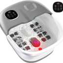 Medical king Foot Spa with Heat and Massage and Jets Includes A Remote Control A Pumice Stone Collapsible Foot Spa Massager with Heat and Massage Bubbles and Vibration (Grey)