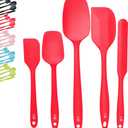 5-Piece Silicone Spatula Set - BPA Free, Heat Resistant up to 448F - Non-Stick Kitchen Utensils for Baking, Cooking, and Mixing, Dishwasher Safe (Red)