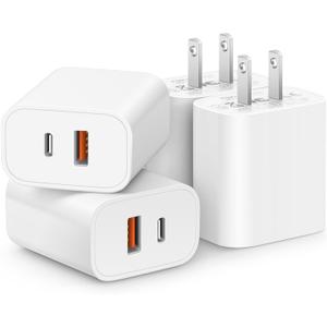 [4 Pack] 20W USB C Charger Block Fast Charging Multiport Adapter