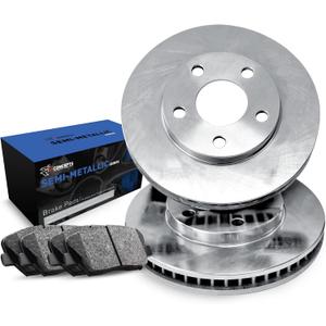 R1 Concepts Rear Brake Kit For 2003-2010 Chrysler PT Cruiser, 2003-2005 Dodge Neon| Blank Brake Rotors| Semi-Metallic Brake Pads and Rotors Kit