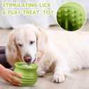 Dog Enrichment Treat Toy, Long-Lasting Wobbly Interactive Freeze Lick Toys for Dogs, Stuffable Puzzle Feeder Toy for Boredom, Silicone Treat Dispensing Chew Toy (Green,M)