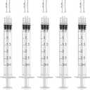 2 x 3 ml Luer Lock Syringe for Liquids, 10 Pcs Luer Connector, 10 Pack Syringe with Cap, Individually Wrapped