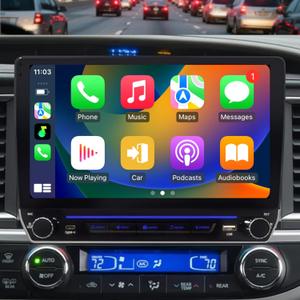 [8Core] Car Radio Stereo for Toyota Highlander 2014 2015 2016 2017 2018 2019, 10 Touchscreen Wireless CarPlay Android Auto Upgraded with Bluetooth GPS Navi WiFi SWC FM Backup Camera Build in DSP