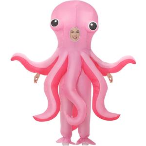 Poptrend Inflatable Costume for Adult Inflatable Octopus Costume Halloween Blow Up Costumes for Men Women Cosplay Party
