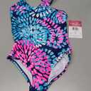 Kanu Surf Girls Beach Sport 1-Piece Swimsuit, Daisy Navy, 12