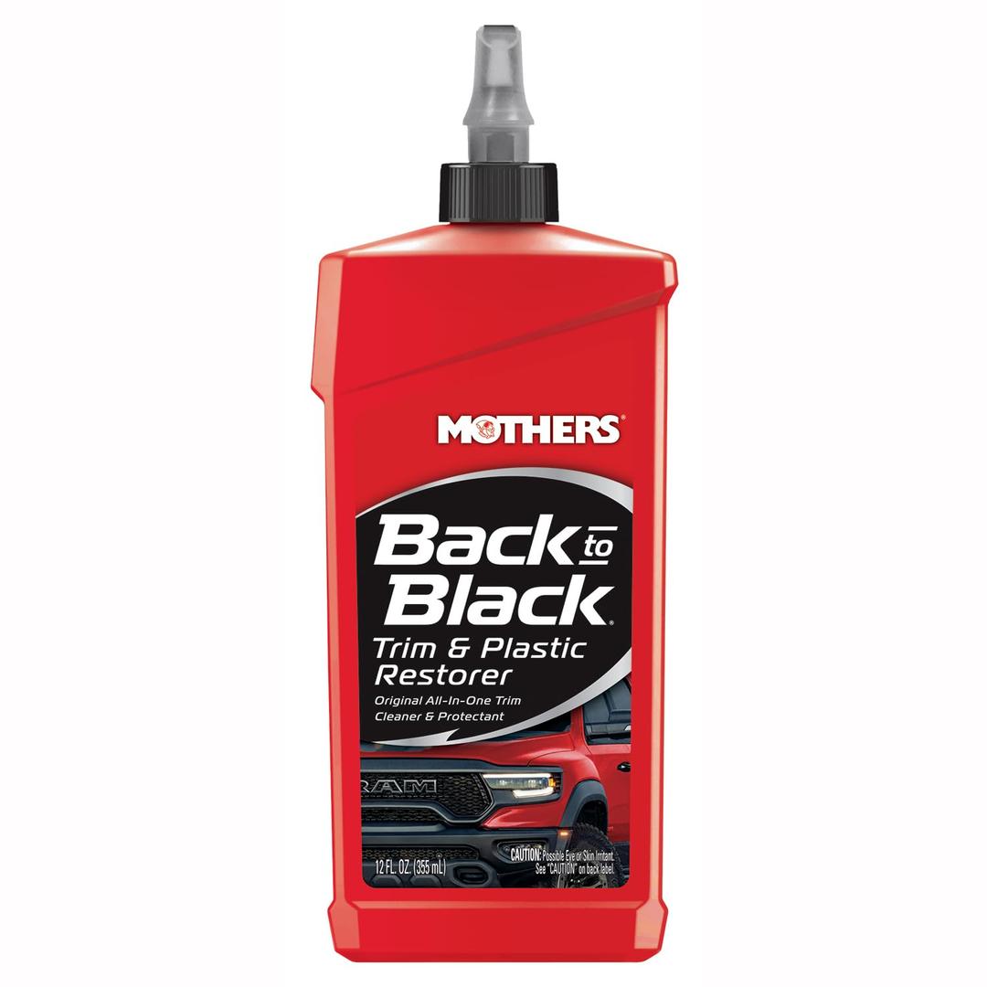Mothers Back-to-Black Trim & Plastic Restorer, 12 oz. Removes Oxidation, Dirt & Wax Residue Restores Faded Trim & Provides Long-Lasting Protection (06112)