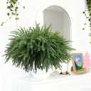 Christmas Norfolk Pine Branches Stems 18 Inch Real Touch Artificial Norfolk Pine Stems Branch Faux Cedar Pine Christmas Fake Greenery Picks for Vase DIY Garland Wreath Home Decoration (12)