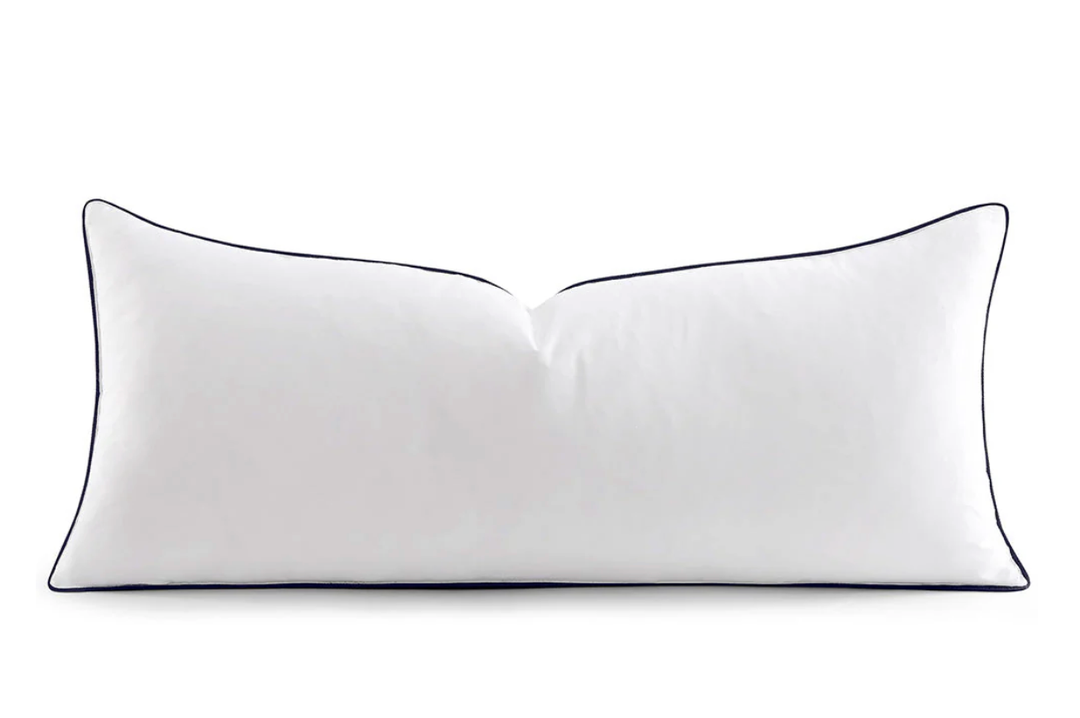 MIULEE Goose Feather Down 14x36 Pillow Insert Set Of 1 With 100% Down-Proof Cotton Cover, Soft Fluffy Decorative Pillow For Sofa Bed Couch Living Room White