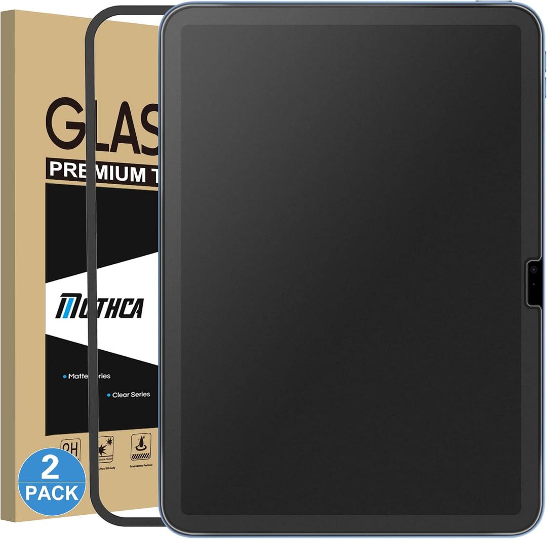 Mothca 2 Pack Matte Glass Screen Protector for iPad 11-inch A16 2025 (11th Generation) / iPad 10th Gen 10.9-inch 2022 Anti-Glare & Anti-Fingerprint Tempered Glass with Alignment Frame, Smooth as Silk