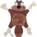Soft Plush Pet Sounding with Ringing Paper Teeth Cleaning Protection Chewing Biting Interactive Training Toy for Dogs (Brown)
