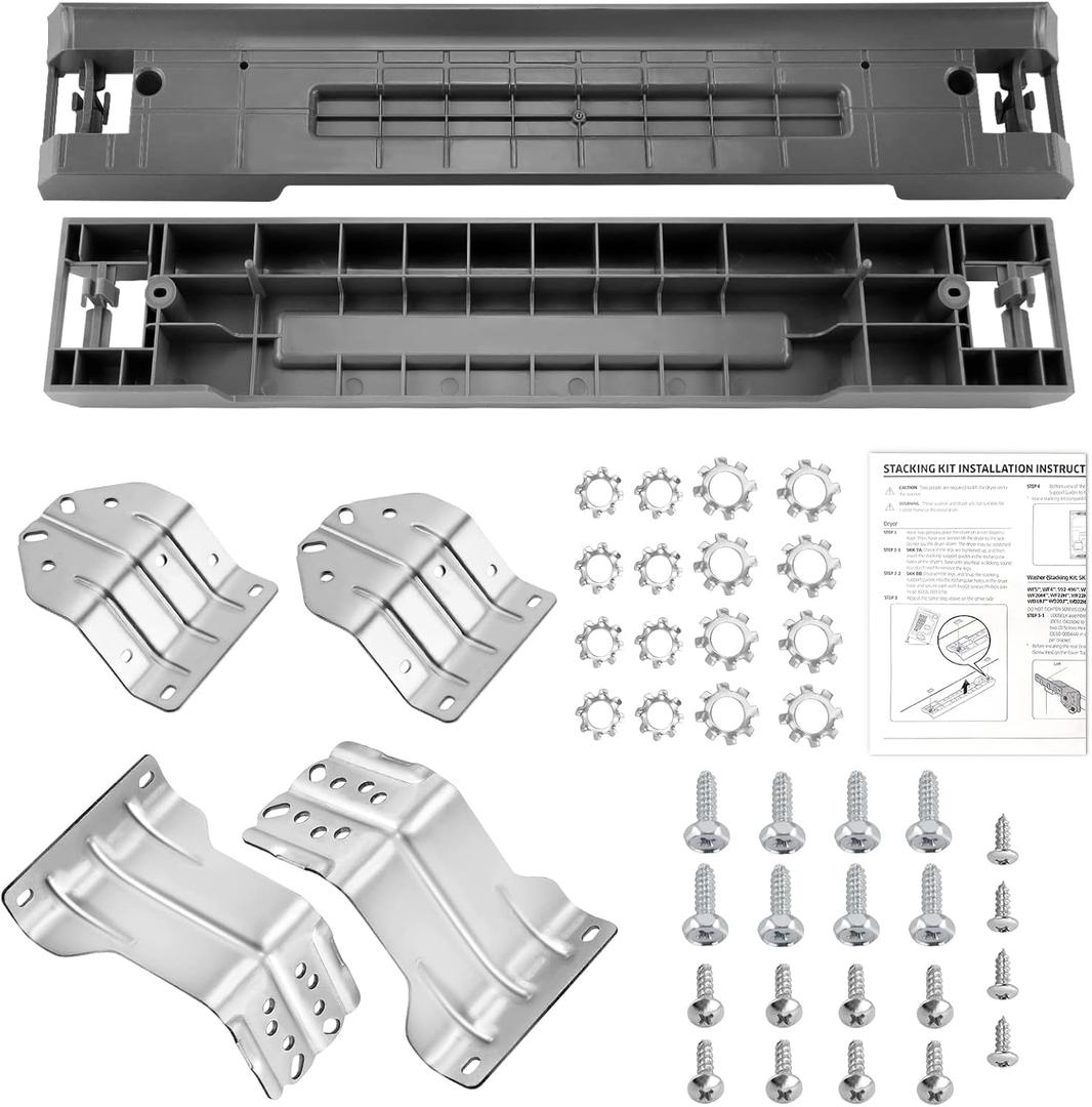 UPGRADED SKK-8K & SKK-7A Stacking Kit Fit for Samsung Washer & Dryer 27 Inch Front Load Laundry by Techecook - Samsung Stackable Washer Dryer Kit Including All Parts - Replace for SK-5A SK-5AXAA