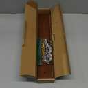 Wall Mount Bamboo Coat Rack, 17 Inch 5 Double Hooks, Dark Browm