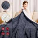 JKMAX Heated Blanket Full Size - Premium Soft Heating Electric Blanket, Fast Heating with 10 Heating Settings, 5 Time Settings, Machine Washable - Perfect for Winter & Cold Nights (72"x84", Grey)
